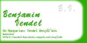 benjamin vendel business card